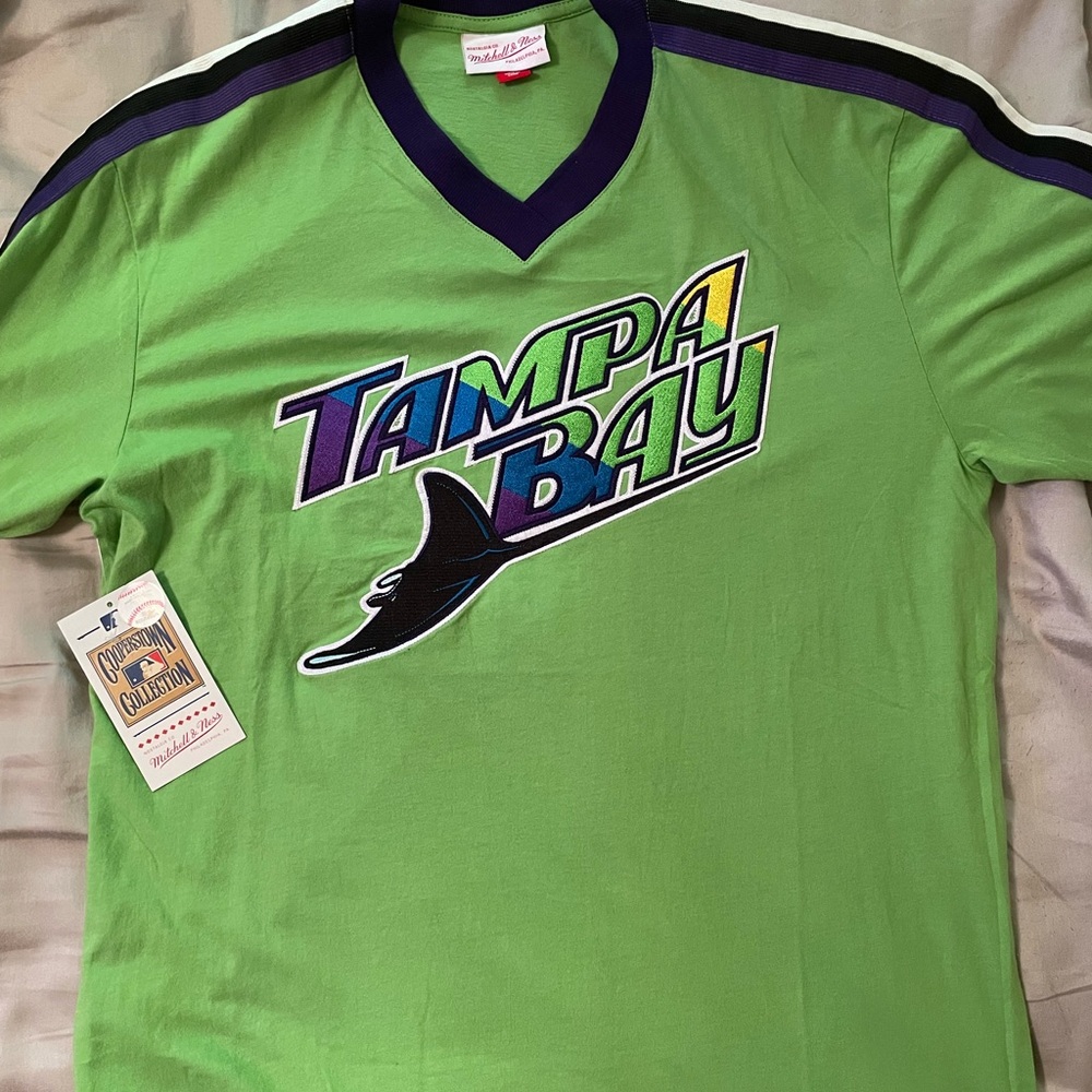 Mens Mitchell & Ness Tampa Bay Devil Rays Lime Jersey